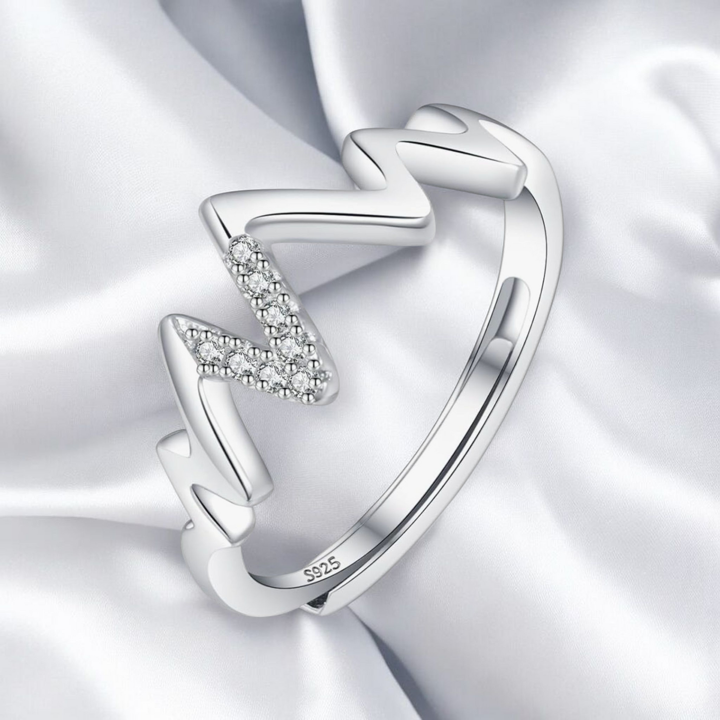Silver 925 Adjustable Banded Design Ring