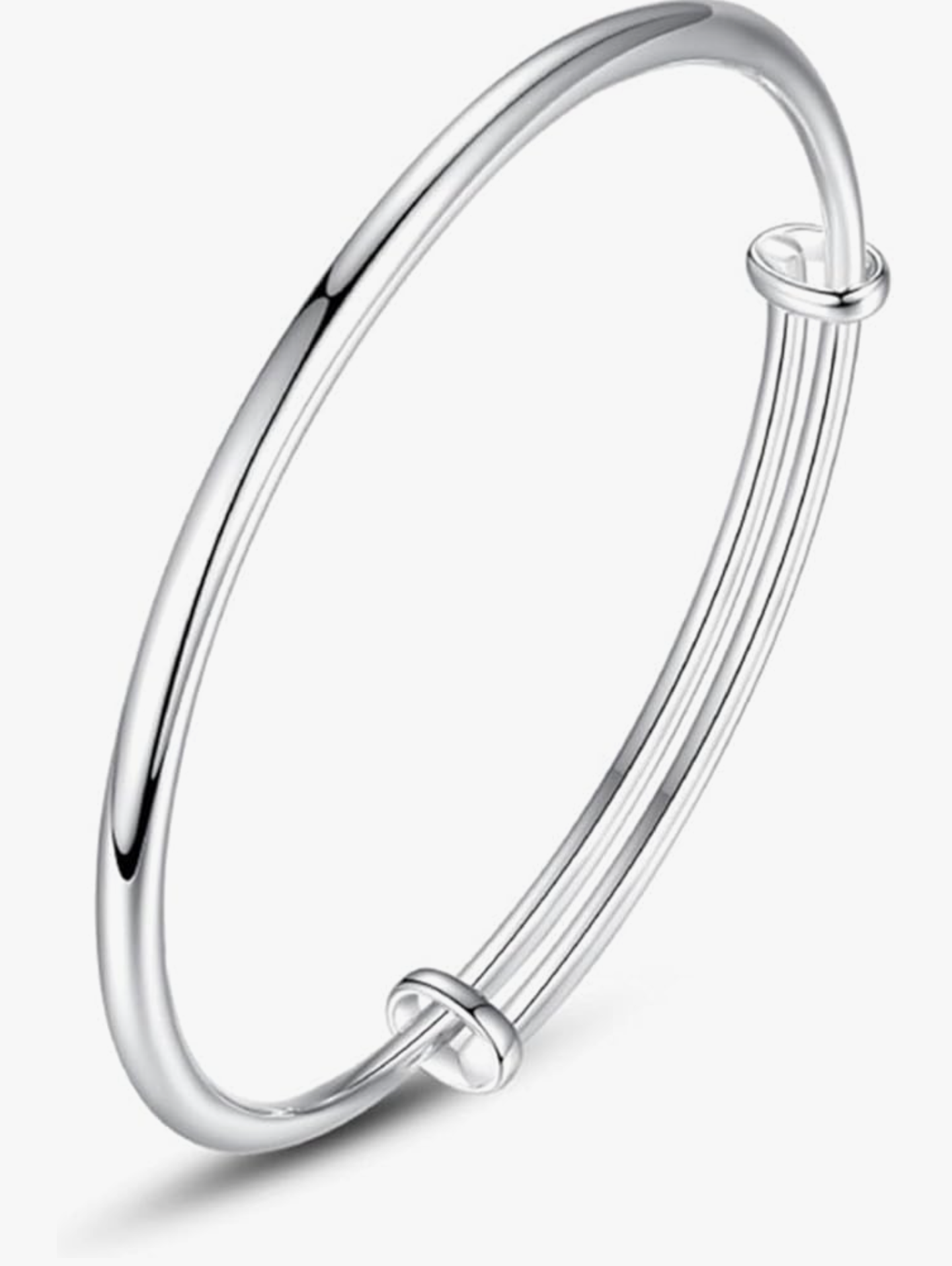 Sterling Silver Bangle Adjustable Bracelet