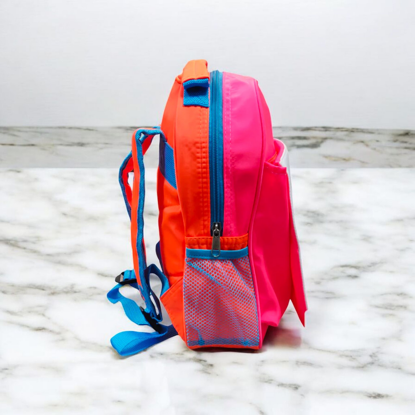 Children's Personalized Large Neon Pink And Orange Backpack- Personalized With Any Image