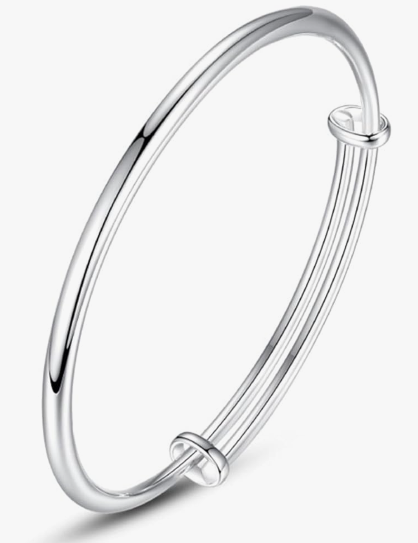Sterling Silver Bangle Adjustable Silver Plated