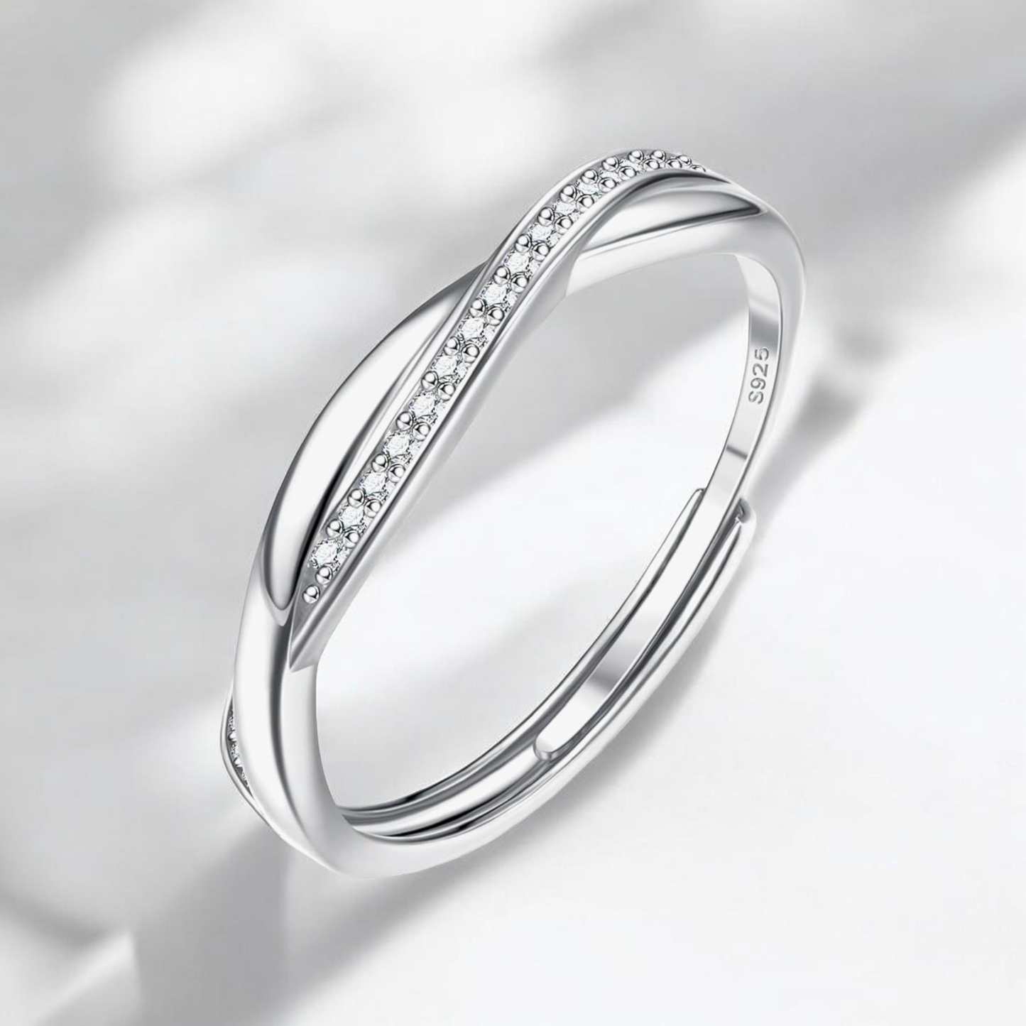 Silver 925 Adjustable Banded Design Ring