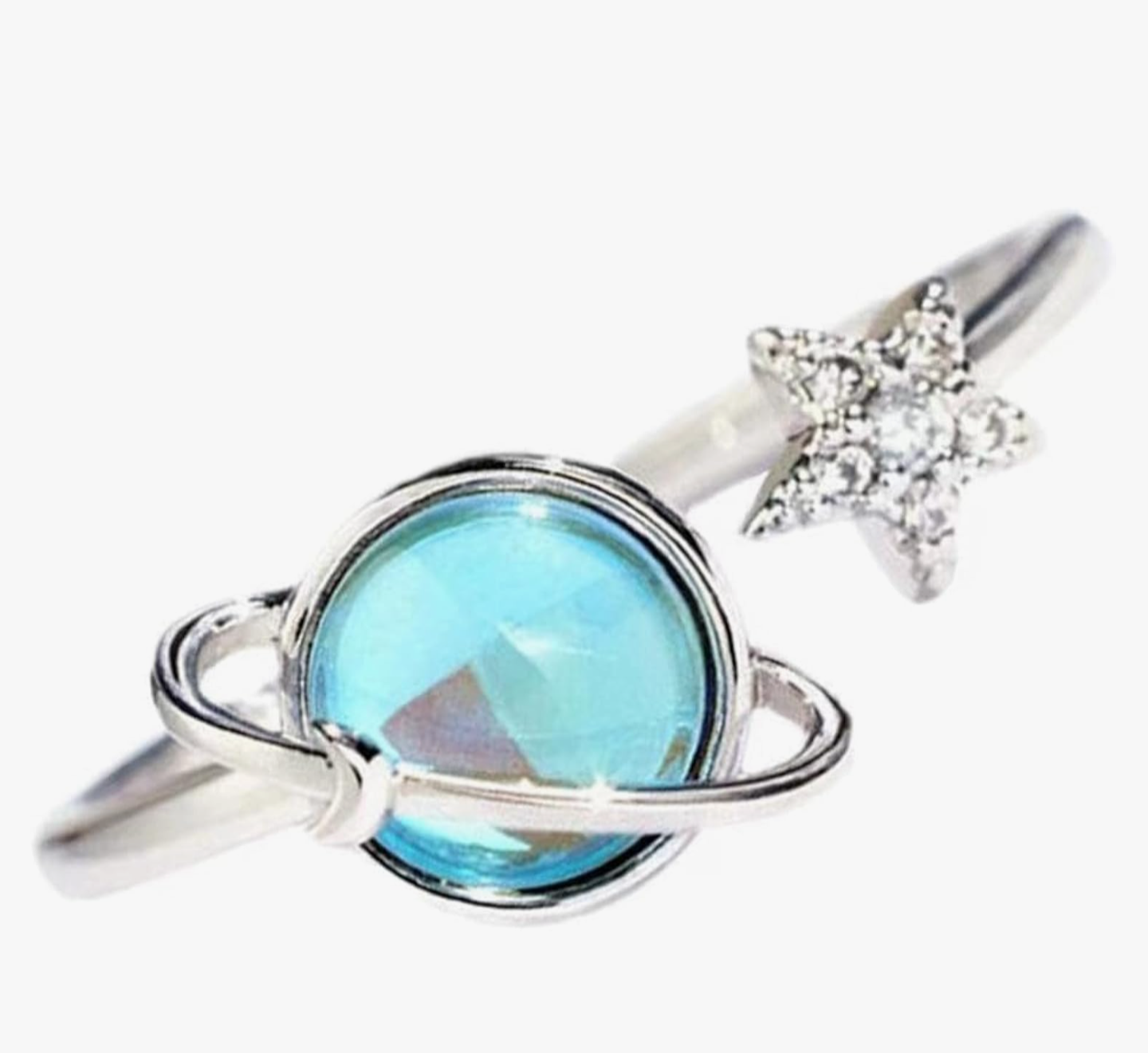 Silver 'Universal Star' adjustable Band Ring