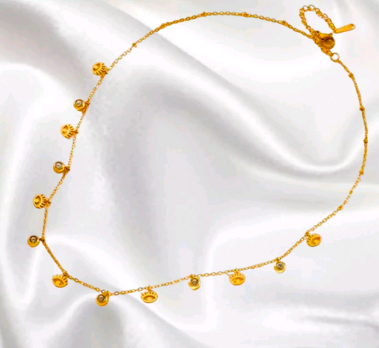 Evil Eye Necklace- Gold- Stainless Steel