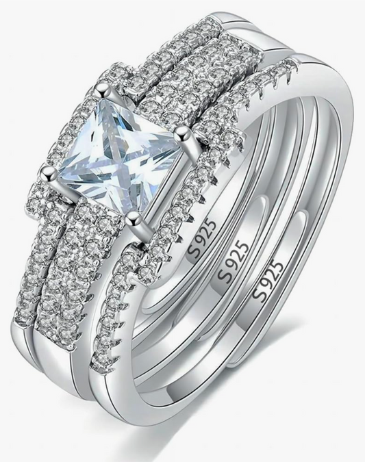 Silver 925 Adjustable Banded Design Ring