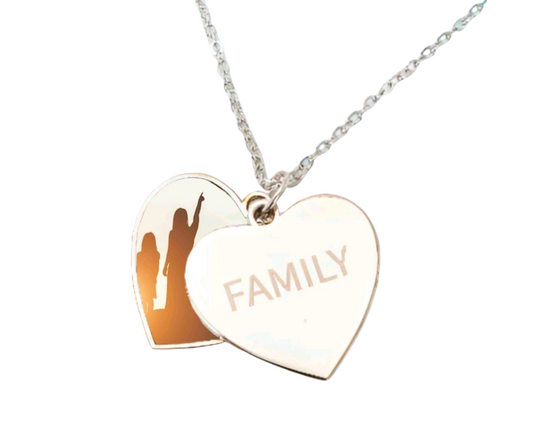 Personalised Necklace - Heart Locket with Hidden Photo