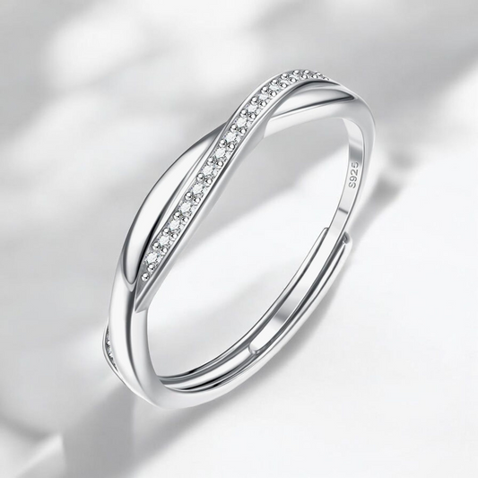 Silver 925 Adjustable Banded Design Ring