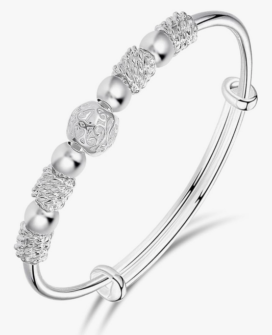 925 Silver Bangle Adjustable Anxiety bracelet