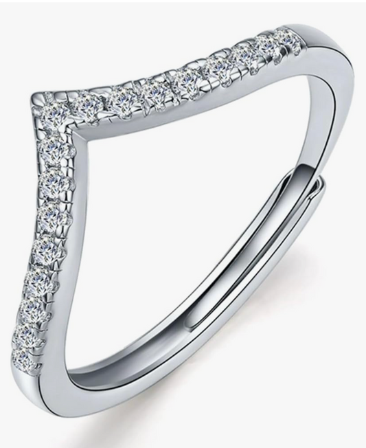 Silver 925 Adjustable Banded Design Ring