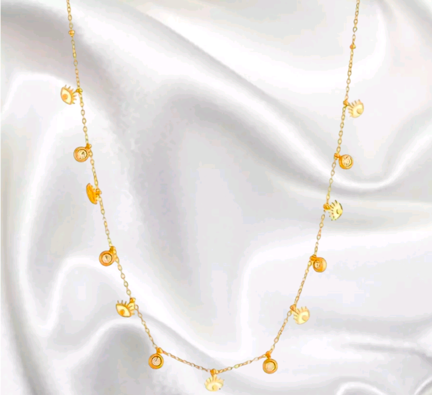 Evil Eye Necklace- Gold- Stainless Steel