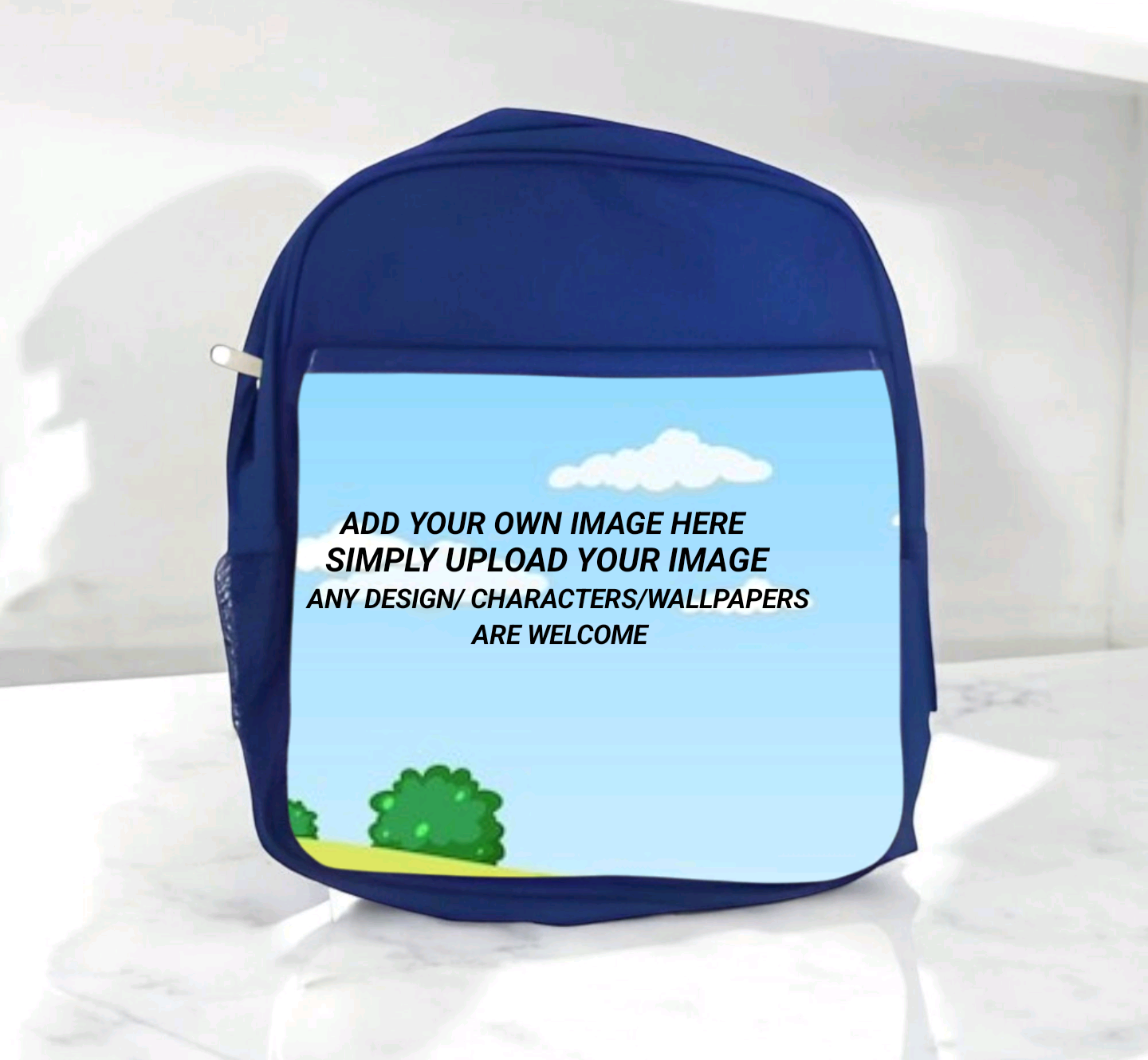 Children's Personalized Large Blue Backpack- Personalized With Any Image