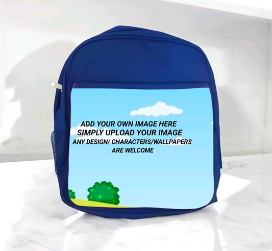 Children's Personalized Large Blue Backpack- Personalized With Any Image