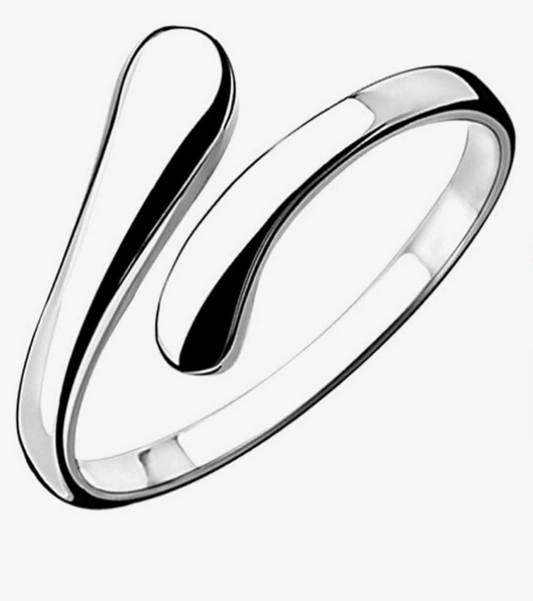 Silver 925 Adjustable Banded Design Ring
