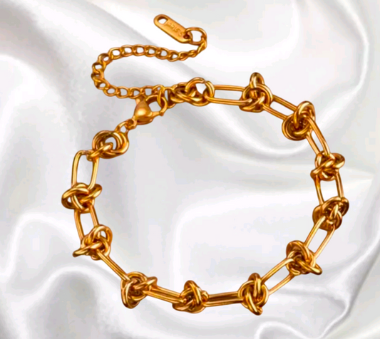 Stainless Steel Gold Lock Chain Bracelet