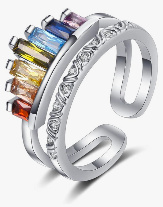 Silver Adjustable 'Elizabeth' Ring